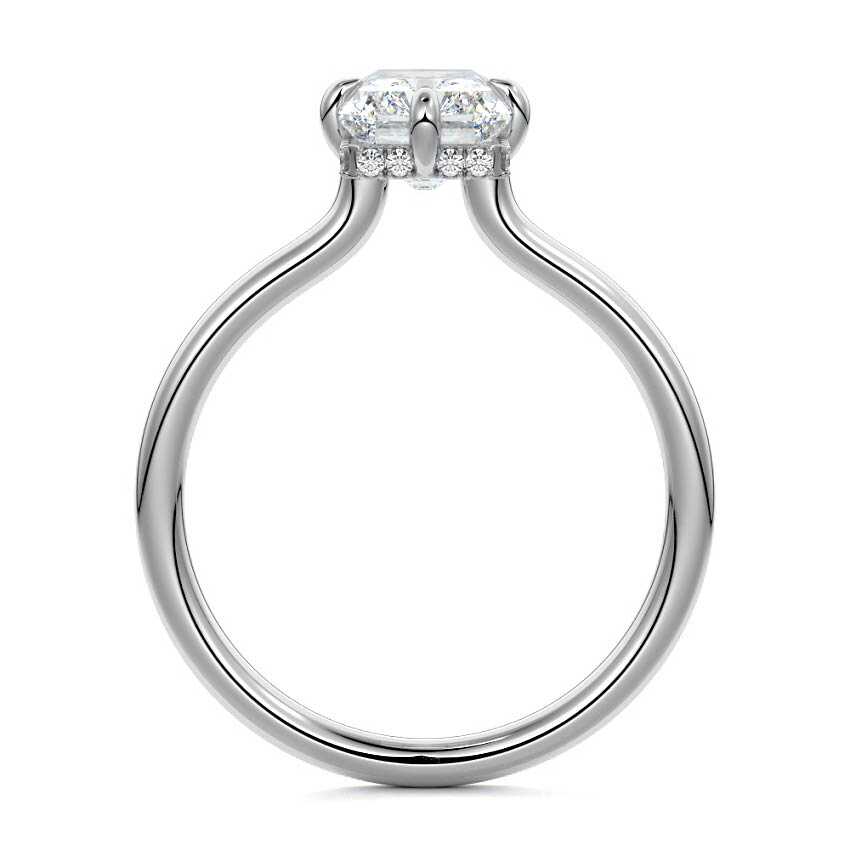 Ornella - Radiant Yellow Gold Engagement Ring Profile View | Nura Lab