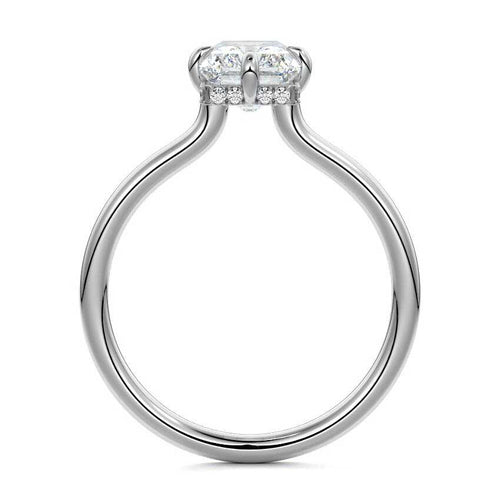 Ornella - Radiant Yellow Gold Engagement Ring Profile View | Nura Lab