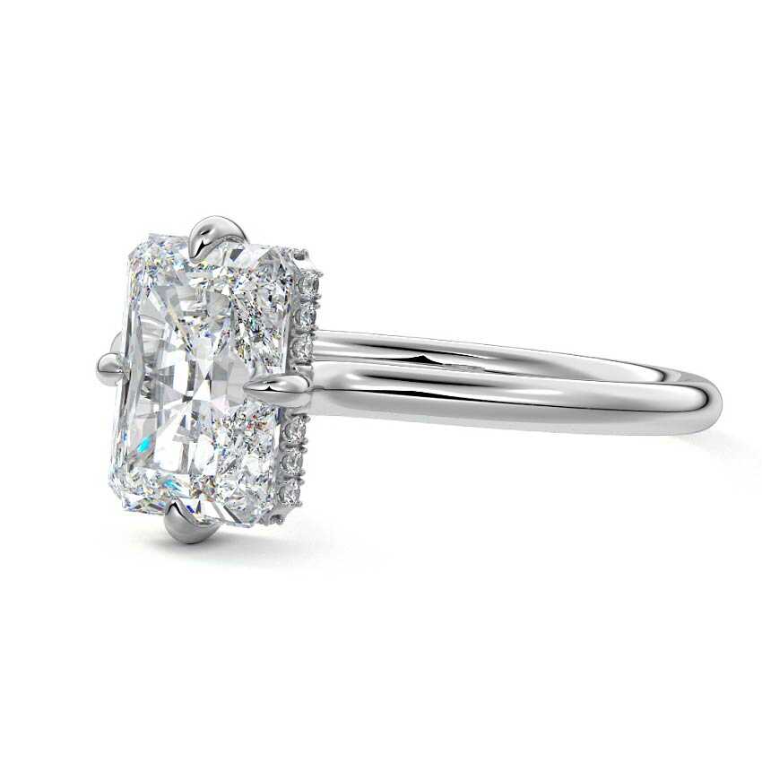 Ornella - Radiant Yellow Gold Engagement Ring Detail View | Nura Lab