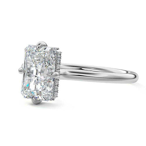 Ornella - Radiant Yellow Gold Engagement Ring Detail View | Nura Lab