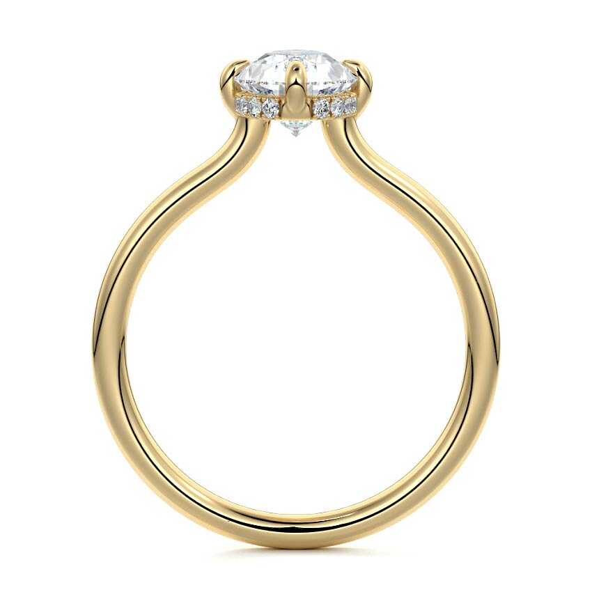 Ornella - Pear Yellow Gold Engagement Ring Profile View | Nura Lab