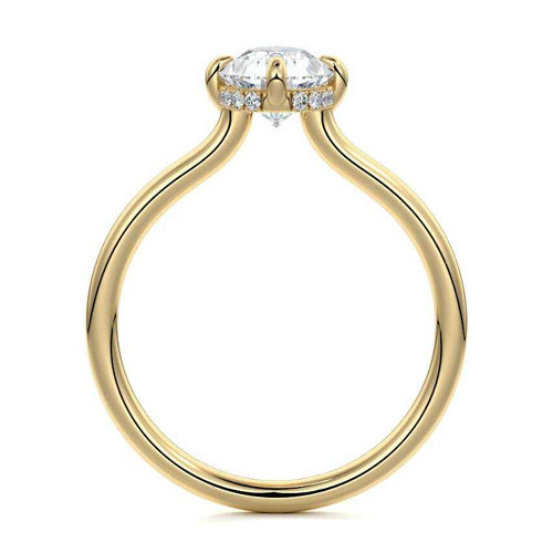 Ornella - Pear Yellow Gold Engagement Ring Profile View | Nura Lab
