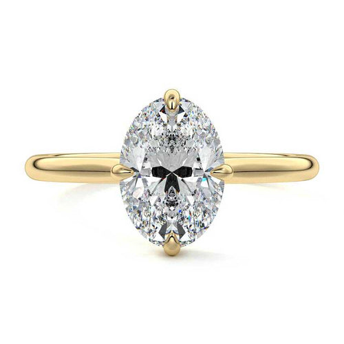 Ornella - Oval Yellow Gold Lab Grown Diamond Engagement Ring | Nura Lab