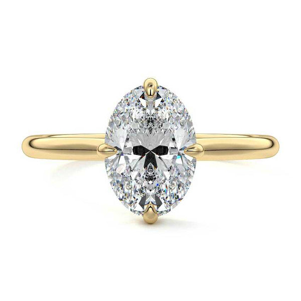 Ornella - Oval Hidden Halo Solitaire Lab Grown Diamond Engagement Ring