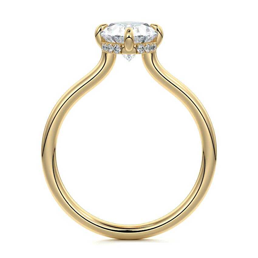 Ornella - Oval Yellow Gold Engagement Ring Profile View | Nura Lab