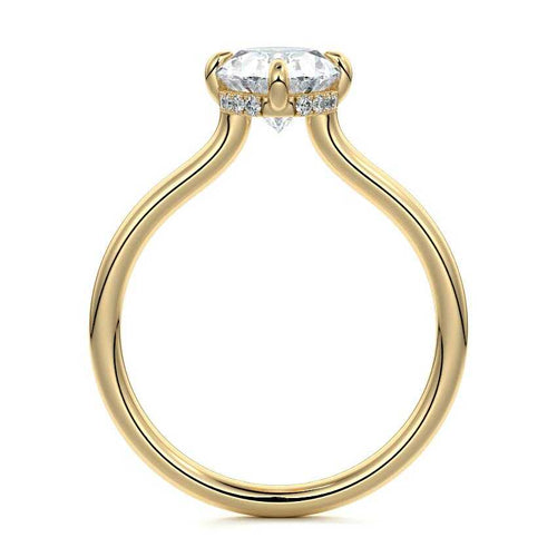 Ornella - Oval Yellow Gold Engagement Ring Profile View | Nura Lab