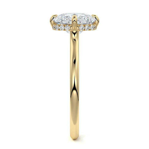 Ornella - Cushion Yellow Gold Engagement Ring Side View | Nura Lab