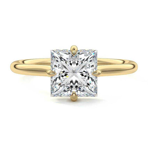 Ornella - Princess Yellow Gold Lab Grown Diamond Engagement Ring | Nura Lab