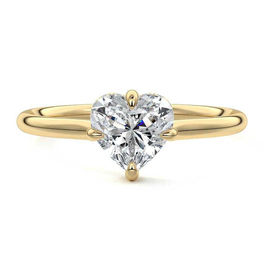 Ornella - Heart Yellow Gold Lab Grown Diamond Engagement Ring | Nura Lab