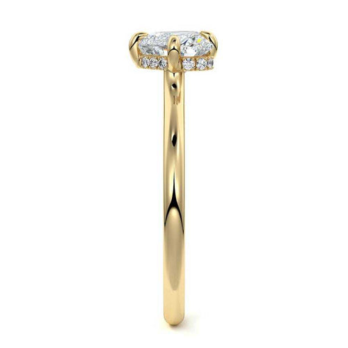 Ornella - Heart Yellow Gold Engagement Ring Side View | Nura Lab