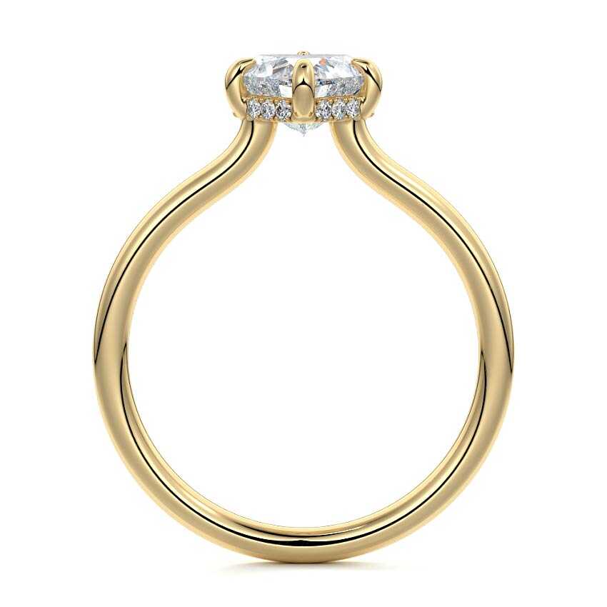 Ornella - Heart Yellow Gold Engagement Ring Profile View | Nura Lab