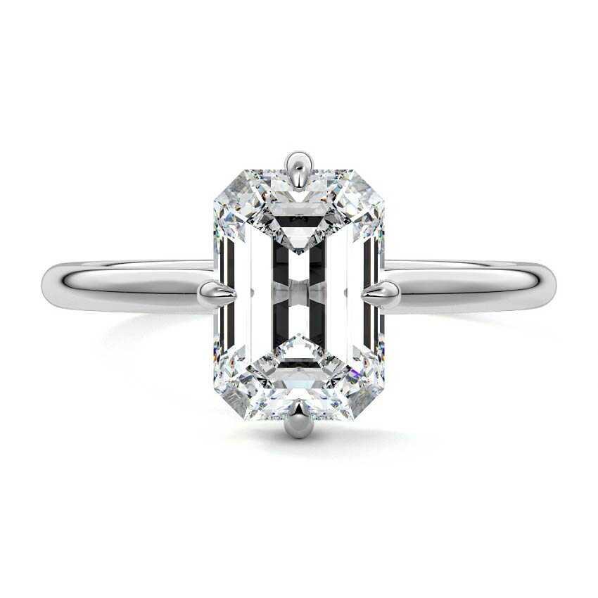 Ornella - Emerald Cut White Gold Lab Grown Diamond Engagement Ring | Nura Lab