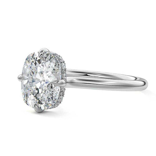 Ornella - Cushion White Gold Lab Grown Diamond Engagement Ring | Nura Lab
