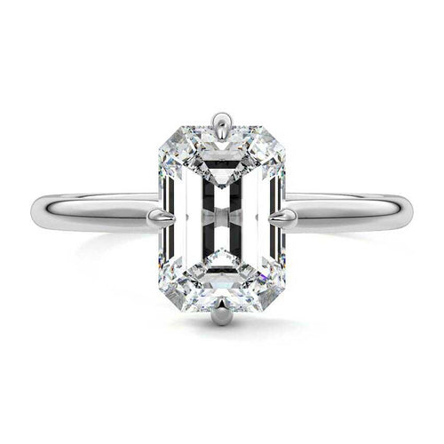 Ornella - Emerald Cut Platinum Lab Grown Diamond Engagement Ring | Nura Lab