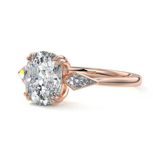 Kalina - Cushion Rose Gold Lab Grown Diamond Engagement Ring | Nura Lab