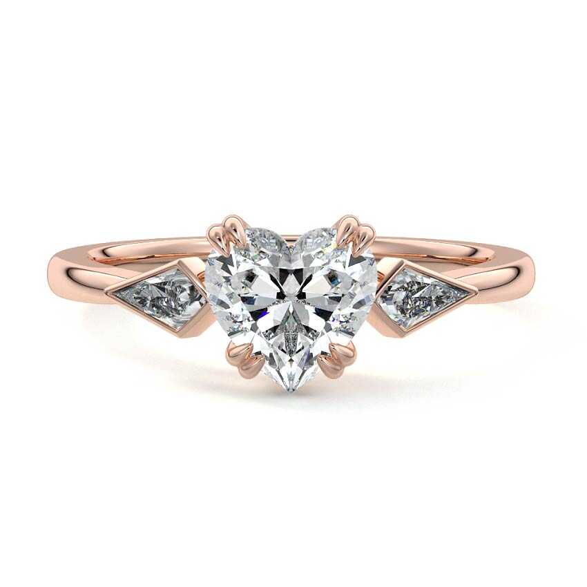 Kalina - Heart Rose Gold Lab Grown Diamond Engagement Ring | Nura Lab