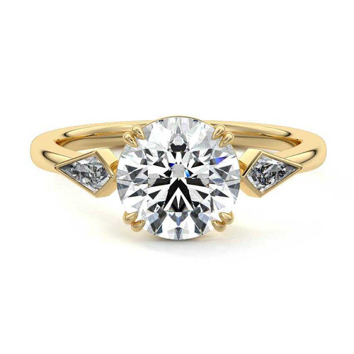 Kalina - Round Yellow Gold Lab Grown Diamond Engagement Ring | Nura Lab
