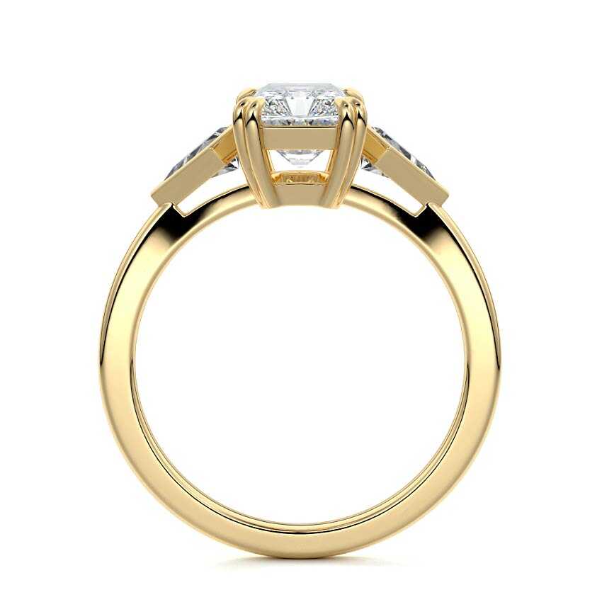 Kalina - Radiant Yellow Gold Engagement Ring Profile View | Nura Lab