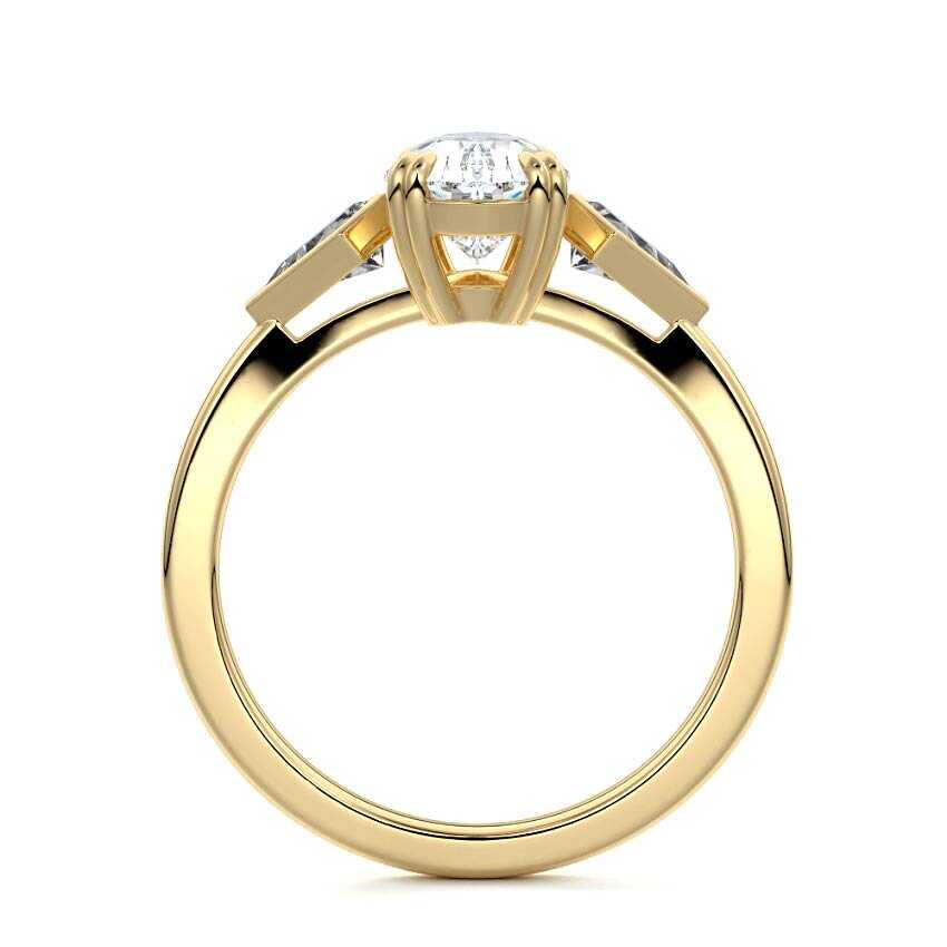Kalina - Pear Yellow Gold Engagement Ring Profile View | Nura Lab