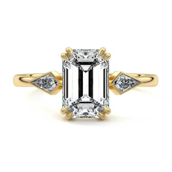 Kalina - Emerald Cut Three-Stone Lab Grown Diamond Engagement Ring
