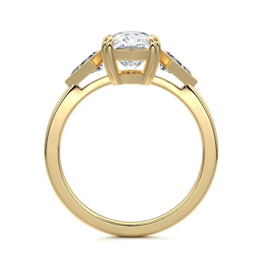 Kalina - Cushion Yellow Gold Lab Grown Diamond Engagement Ring | Nura Lab