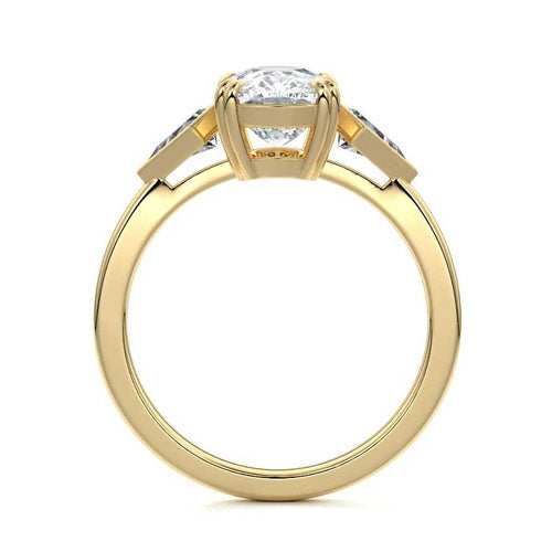 Kalina - Cushion Yellow Gold Lab Grown Diamond Engagement Ring | Nura Lab