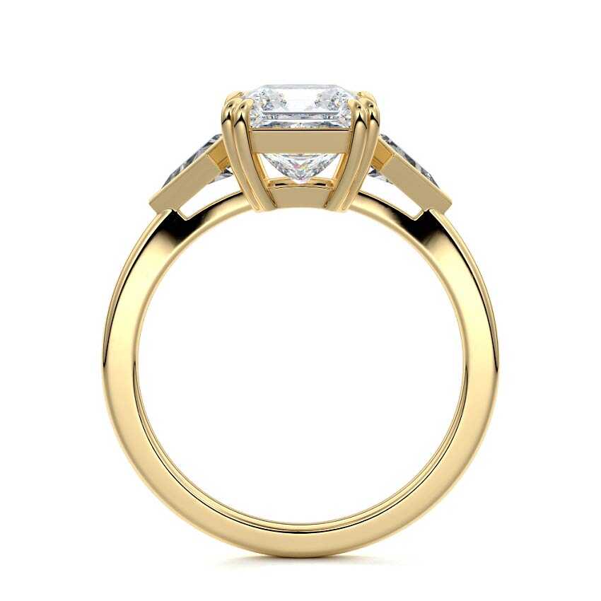 Kalina - Princess Yellow Gold Engagement Ring Profile View | Nura Lab