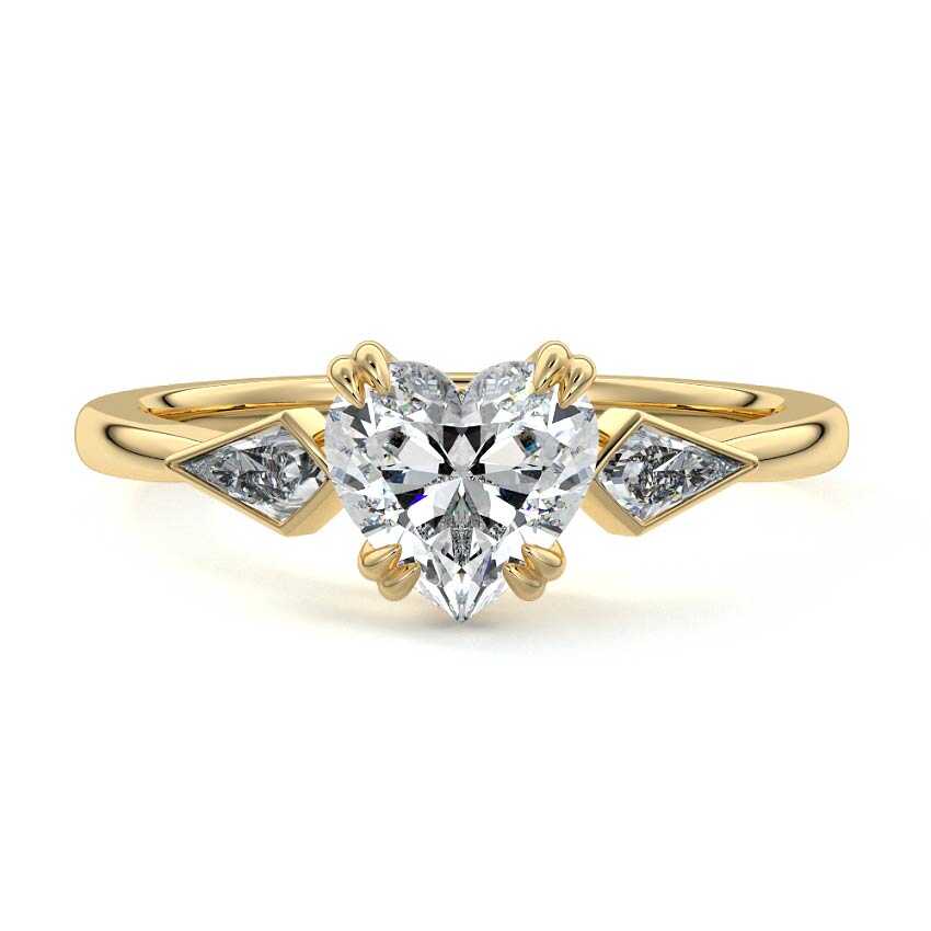 Kalina - Heart Yellow Gold Lab Grown Diamond Engagement Ring | Nura Lab