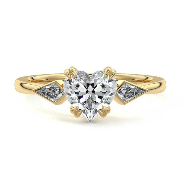 Kalina - Heart Three-Stone Lab Grown Diamond Engagement Ring
