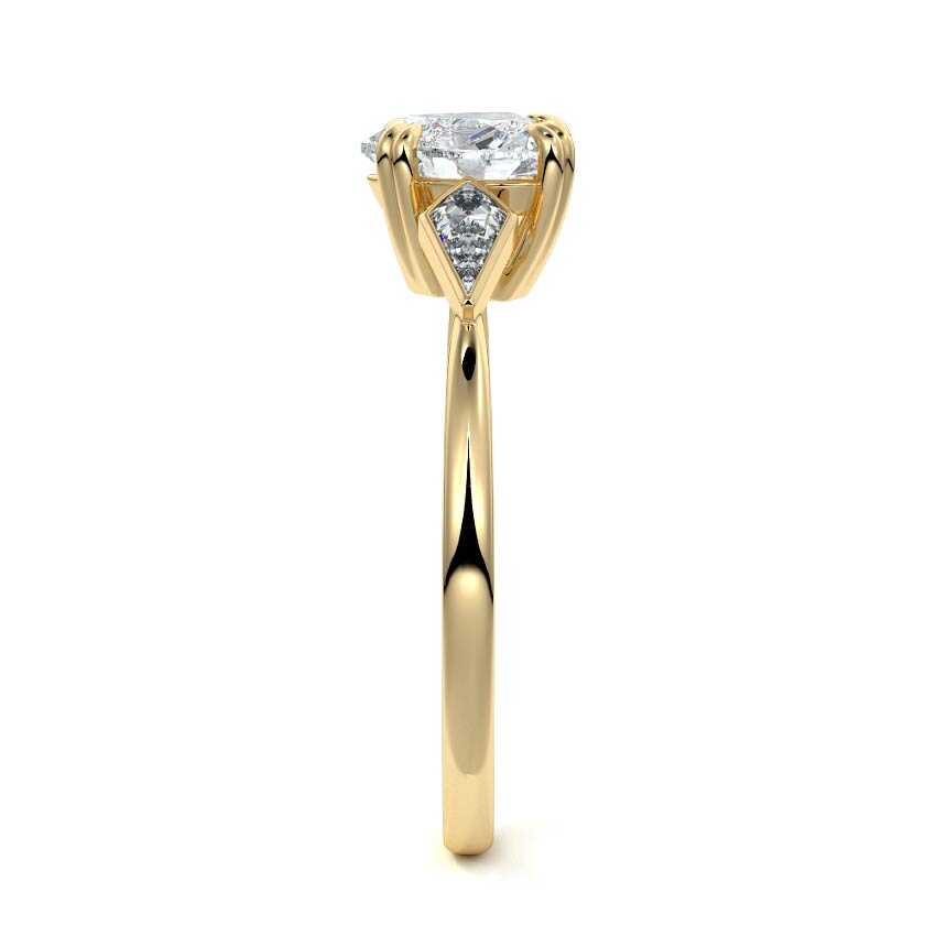 Kalina - Heart Yellow Gold Engagement Ring Side View | Nura Lab