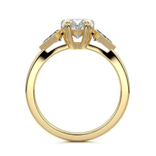Kalina - Heart Yellow Gold Engagement Ring Profile View | Nura Lab