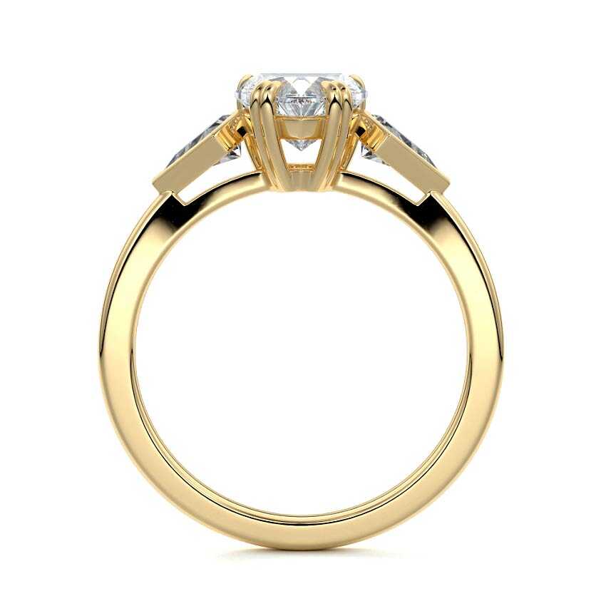 Kalina heart three-stone lab grown diamond engagement ring in yellow gold