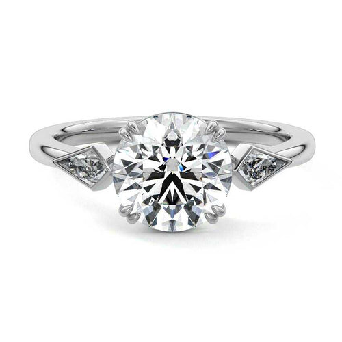 Kalina - Round White Gold Lab Grown Diamond Engagement Ring | Nura Lab