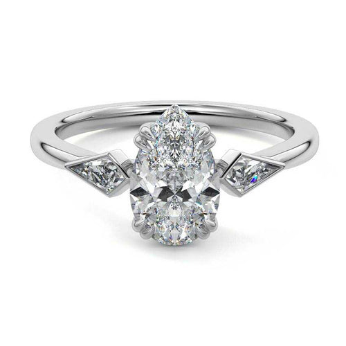 Kalina - Pear White Gold Lab Grown Diamond Engagement Ring | Nura Lab