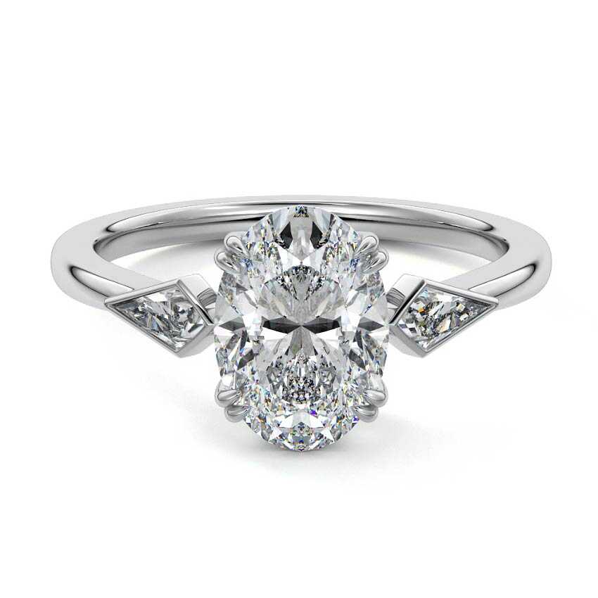 Kalina - Oval White Gold Lab Grown Diamond Engagement Ring | Nura Lab