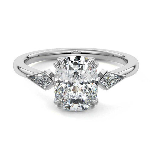 Kalina - Cushion White Gold Lab Grown Diamond Engagement Ring | Nura Lab