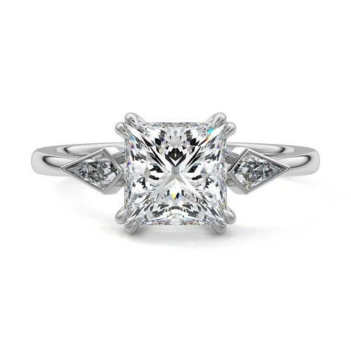 Kalina - Princess White Gold Lab Grown Diamond Engagement Ring | Nura Lab