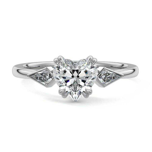 Kalina - Heart White Gold Lab Grown Diamond Engagement Ring | Nura Lab