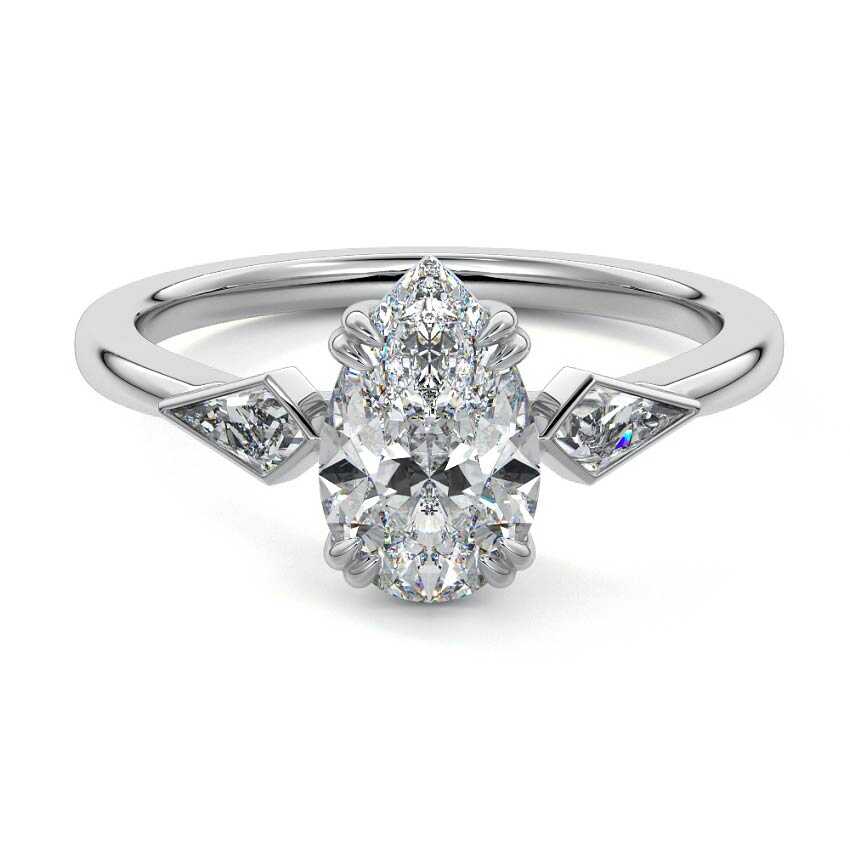 Kalina - Pear Platinum Lab Grown Diamond Engagement Ring | Nura Lab