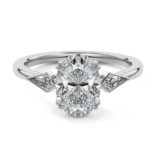 Kalina - Oval Platinum Lab Grown Diamond Engagement Ring | Nura Lab
