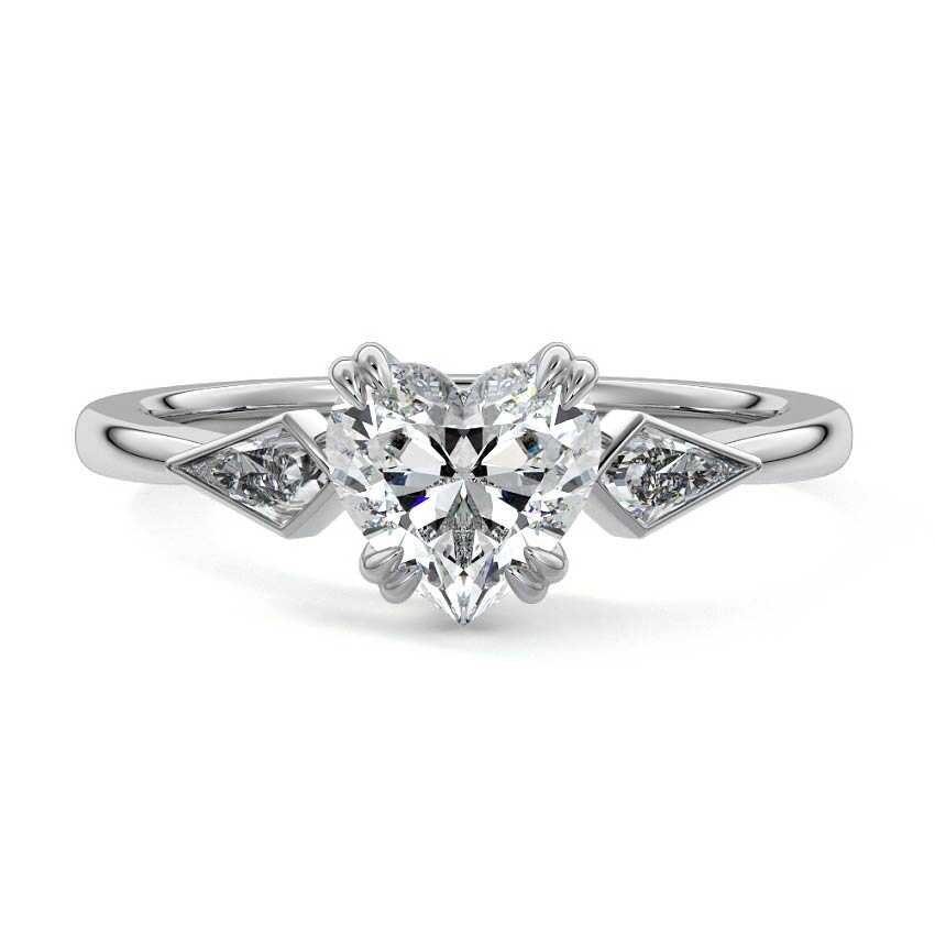 Kalina - Heart Platinum Lab Grown Diamond Engagement Ring | Nura Lab
