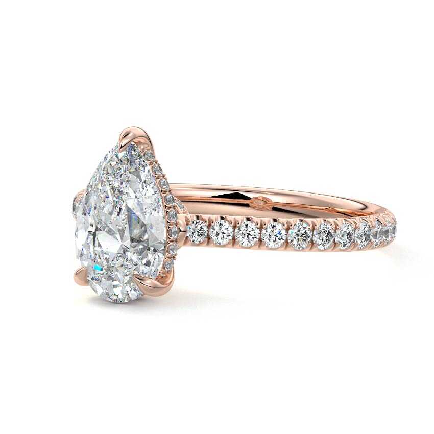 Kira - Pear Rose Gold Lab Grown Diamond Engagement Ring | Nura Lab