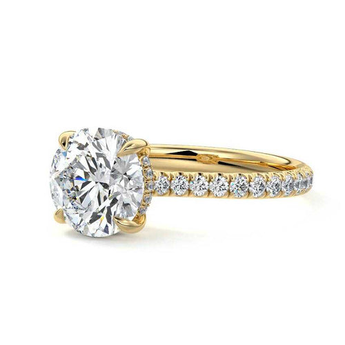 Kira - Round Yellow Gold Lab Grown Diamond Engagement Ring | Nura Lab