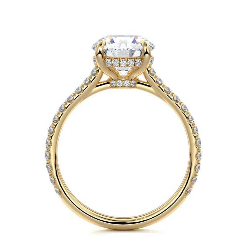 Kira - Round Yellow Gold Engagement Ring Profile View | Nura Lab