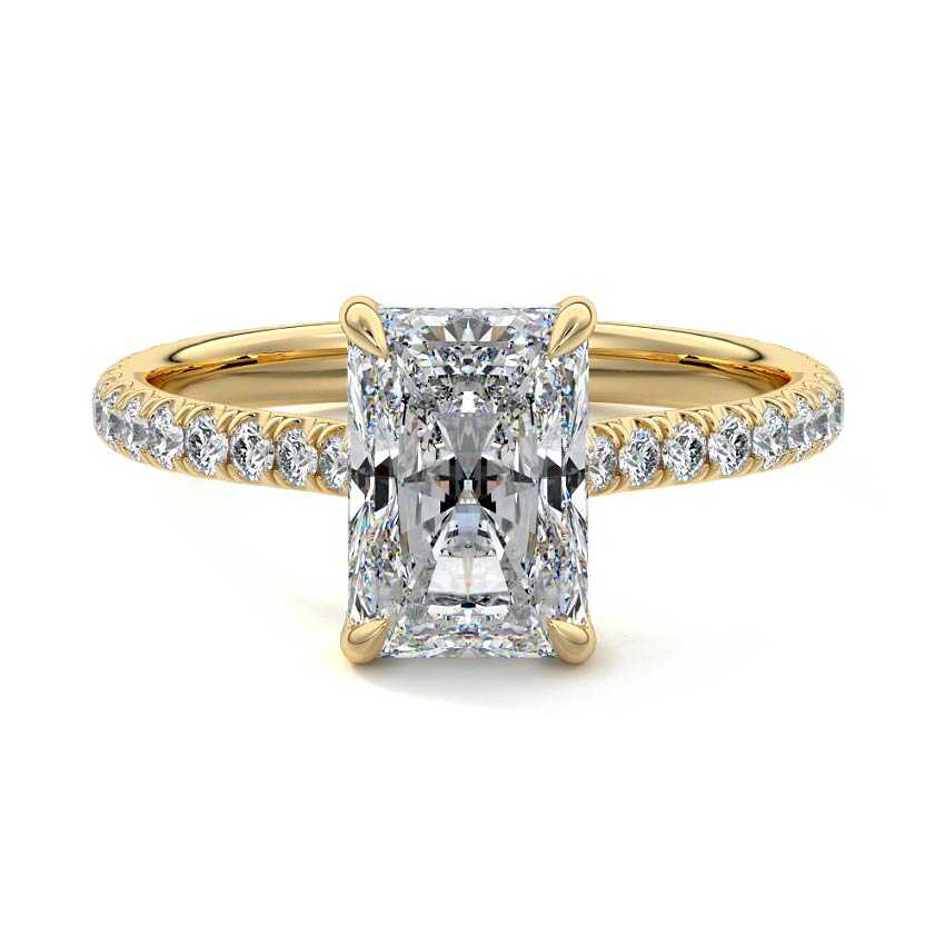 Kira - Radiant Yellow Gold Lab Grown Diamond Engagement Ring | Nura Lab