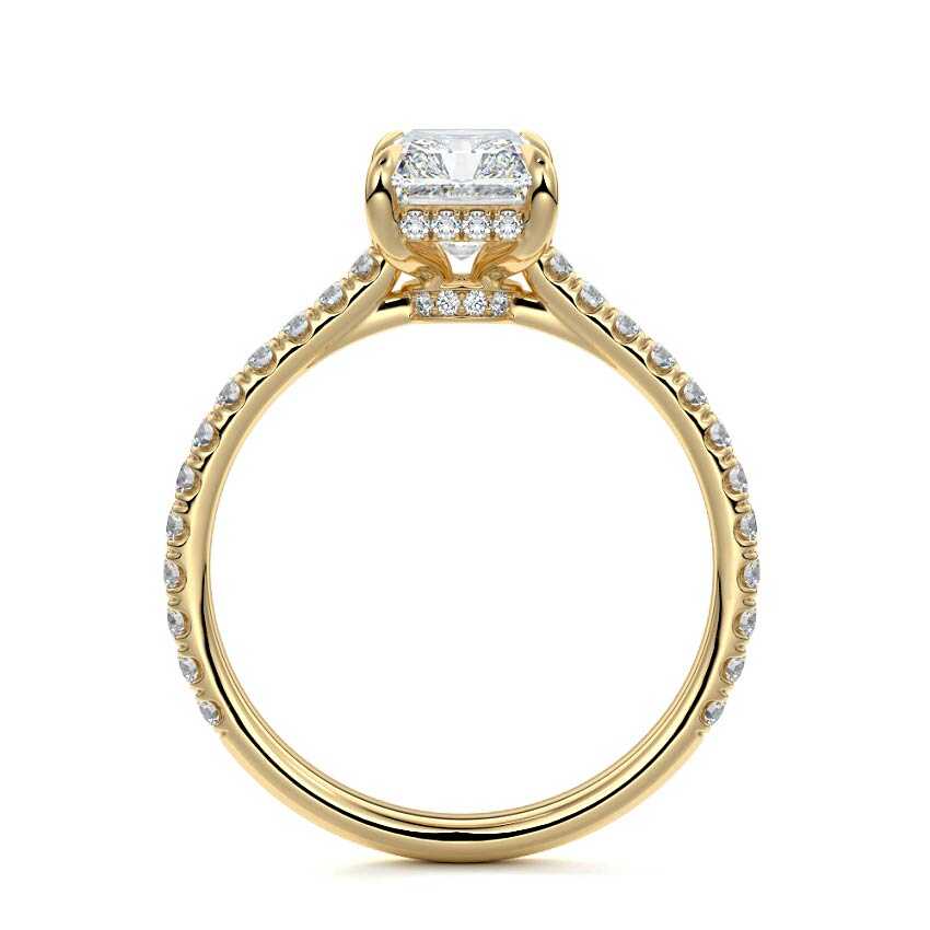 Kira - Radiant Yellow Gold Engagement Ring Profile View | Nura Lab