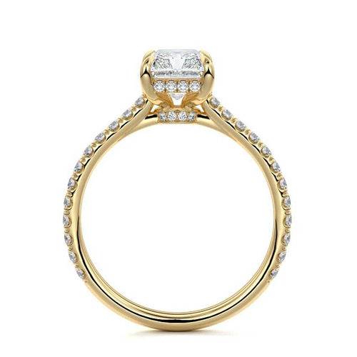 Kira - Radiant Yellow Gold Engagement Ring Profile View | Nura Lab