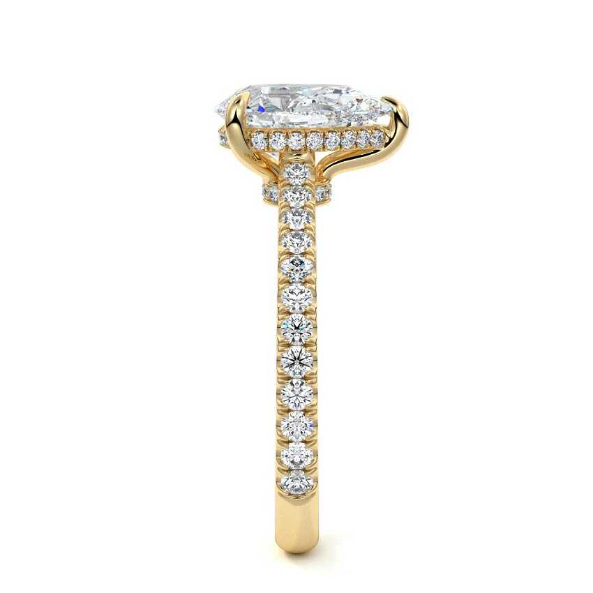 Kira - Pear Yellow Gold Lab Grown Diamond Engagement Ring | Nura Lab
