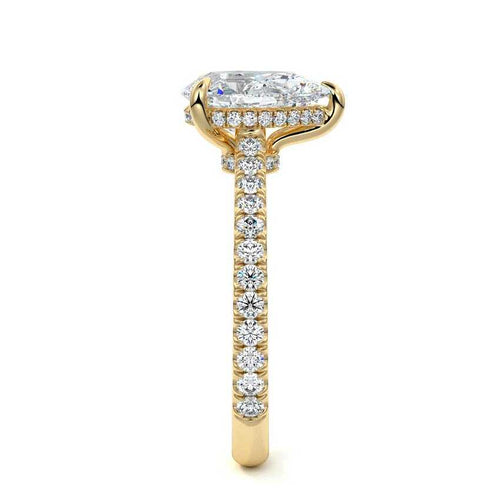 Kira - Pear Yellow Gold Lab Grown Diamond Engagement Ring | Nura Lab