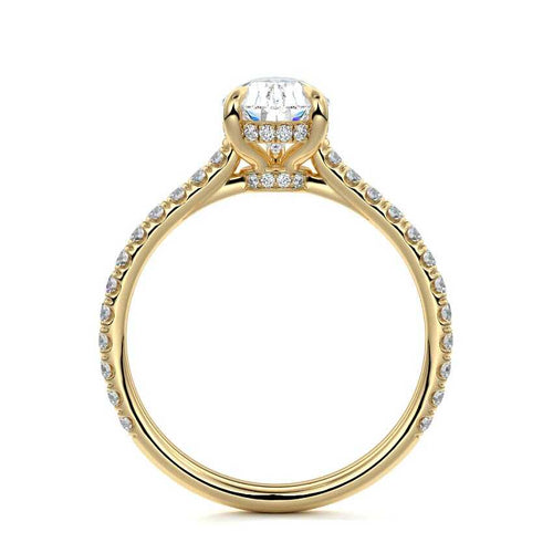 Kira - Pear Yellow Gold Lab Grown Diamond Engagement Ring | Nura Lab